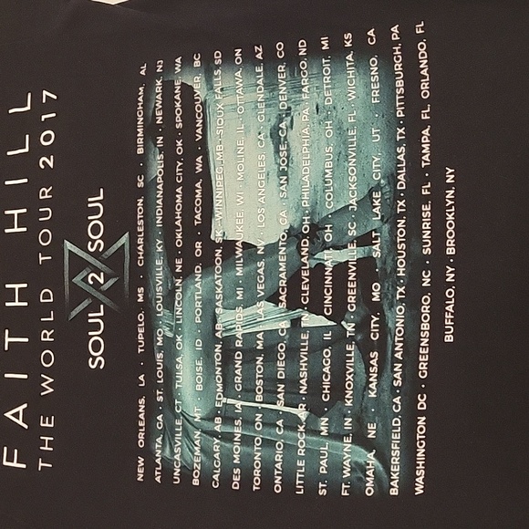 Tim McGraw Faith Hill Concert T-Shirt Black Size Small Soul 2 Soul - Picture 9 of 13